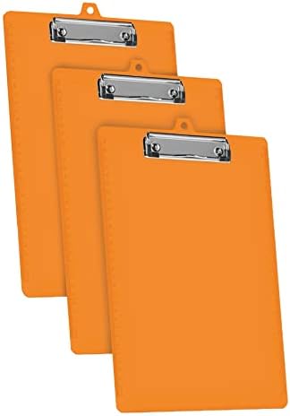 Клипборда Acrimet писмо Размер A4 (13 3/8 x 9 7/16) Нископрофилен скоба със странични владетели (пластмаса) (оранжево)