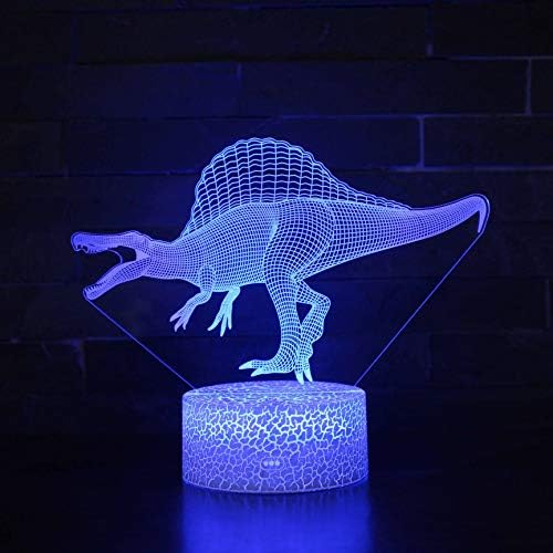 SZG 3D Creative Настолна Лампа на Тема Динозаври, 2 Движещи Led нощни лампи, Главна Стая, Декорация във формата на Дъга