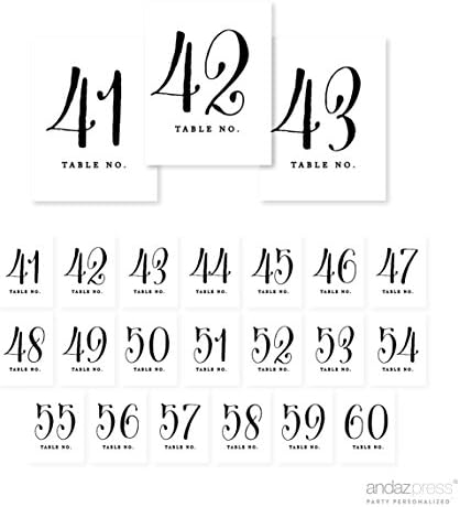Стикери за печат Andaz с числата 1-20 на Перфорирана хартия, Официална черно-бял печат, Табела от картон 4,25 х 5,5 инча,