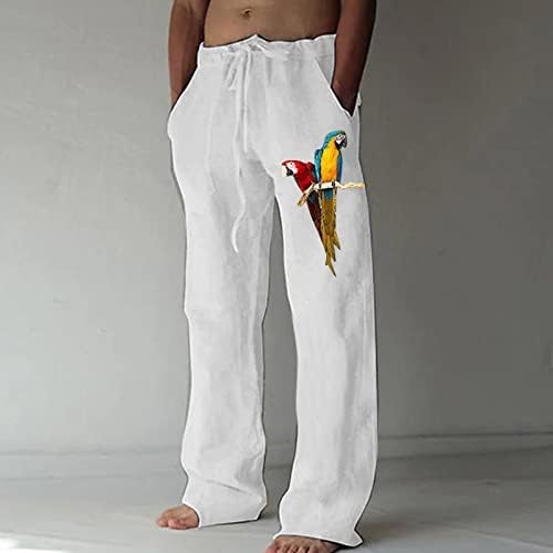 HEHOAH мъжки ежедневни спално бельо, памучни панталони еластична талия свободен покрой прави крака през лятото на йога